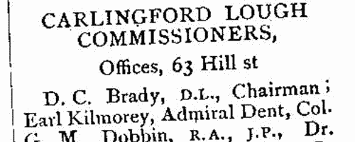 Officials and officers in county Down
 (1886)