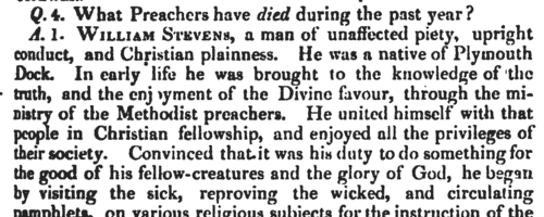 Obituaries of Wesleyan Methodist ministers
 (1813-1814)