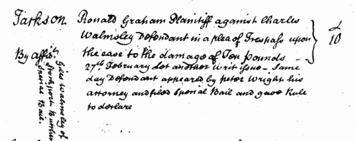 East Cheshire plaintiffs and defendants
 (1774)