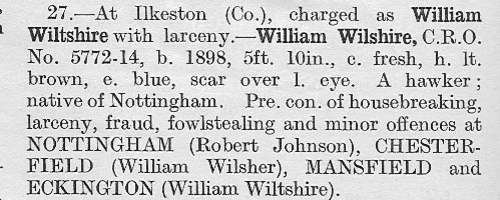 In police custody in Wiltshire
 (1923)