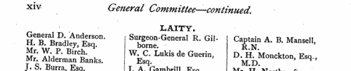 Laymen on the committees of the Anglican Church Congress
 (1892)