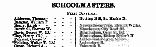 Trainee Schoolmasters at Battersea
 (1877)