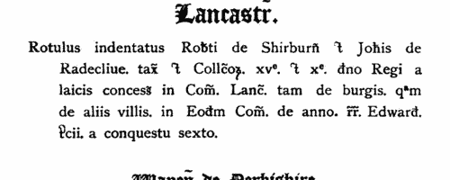 Inhabitants of Cuerden in Lancashire
 (1332)