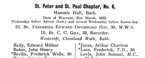 Freemasons in St Swithin chapter, Barnstaple
 (1938)
