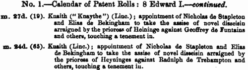Patent Rolls: entries for Leicestershire
 (1279-1280)