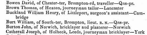Insolvents in Prison in Portsmouth
 (1853)