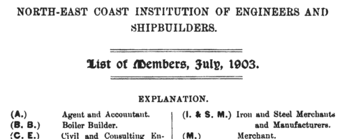 Associate of the North-East Coast Institution of Engineers and Shipbuilders
 (1903)
