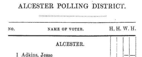 Electors for Bidford
 (1868)