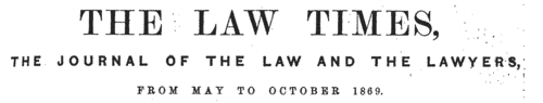 The Law Times: Death Notices
 (1869)