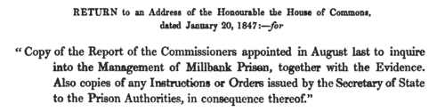 Prisoners removed from Millbank Prison to Bethlehem Hospital
 (1843-1846)