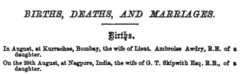 The Royal Engineer Journal: Birth Notices
 (1870)