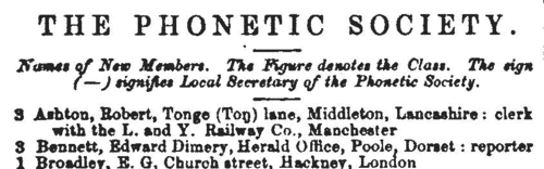 New Members of the Phonetic Society
 (1856)