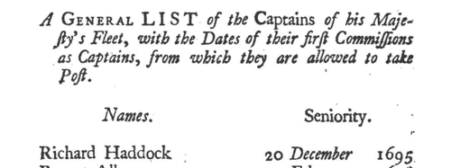 Royal Navy Captains
 (1746)