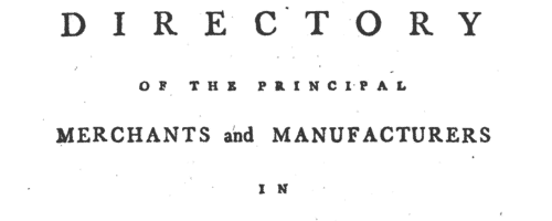 Staffordshire Merchants: Burton-upon-Trent
 (1787)