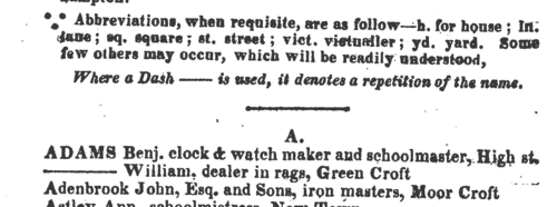 Wednesbury Directory
 (1818)