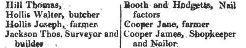 Staffordshire Villages Directory: Comberford
 (1818)