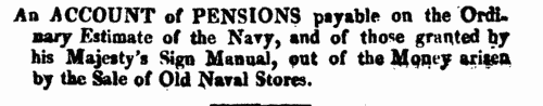 Naval Pensioners: Captain Lieutenants, for Meritorious Conduct
 (1810)