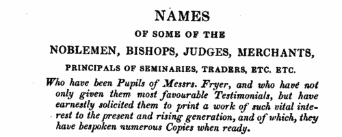 Subscribers to Willcolkes and Fryers' Arithmetic: Newark
 (1843)