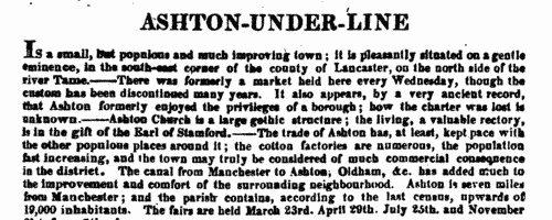 Ashton-under-Lyne Cabinet Makers
 (1818)