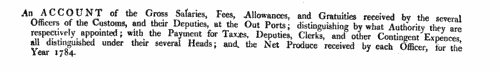 Customs Officer: Berwick on Tweed
 (1784)