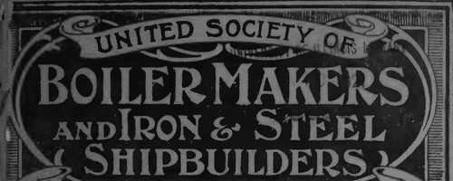 Boiler Makers and Iron and Steel Shipbuilders: Bolton (1921)