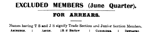 Carpenters Excluded from their Union: Middleton (1907)