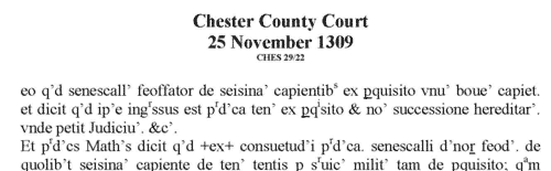 Chester County Court  (1309)