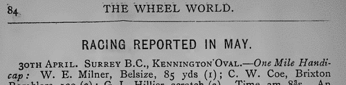 Racing Cyclists in the Civil Service (1881)