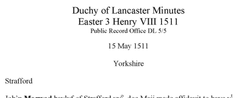 Monmouthshire Cases in the Duchy Court (1511)