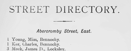 Residents of Henry Bell Street, Helensburgh (1899)